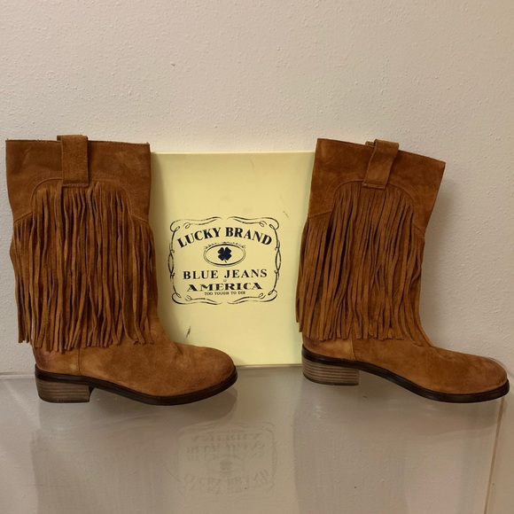Lucky Brand Shoes - Lucky Brand - Chestnut Suede Tassel Boots - Great condition! Size 6.5